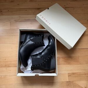 Esprit Black Studded Ankle Boots